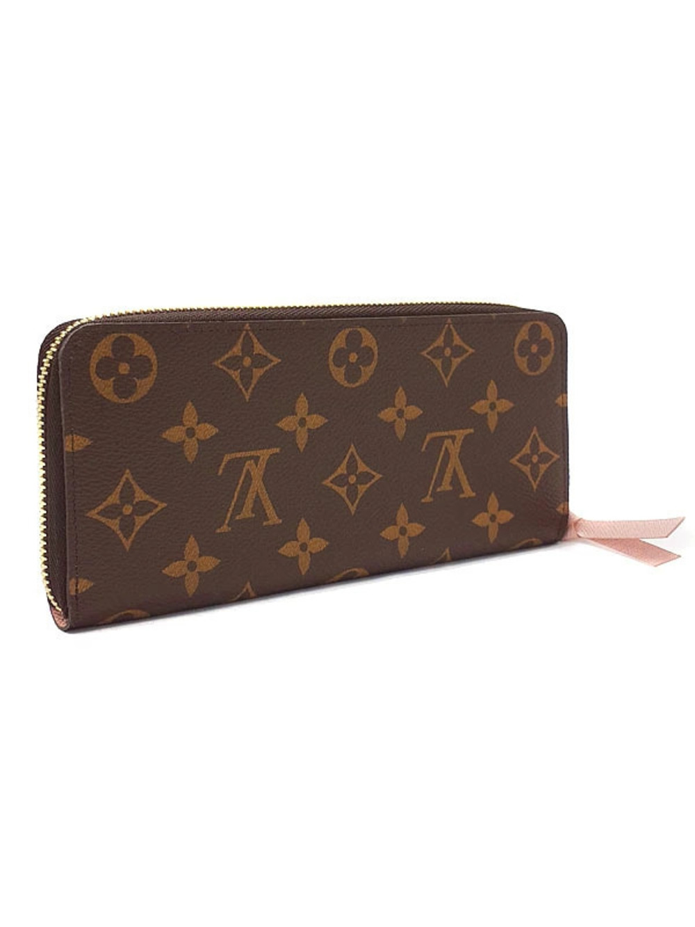 Louis Vuitton Wallet Monogram Zip Long Portefeuille Round Clemence Brown